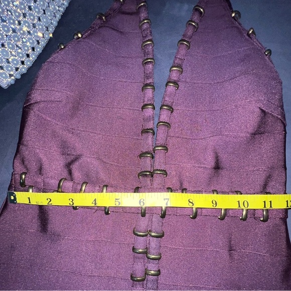 Gorgeous Akira Burgandy Bandage bodycon Dress size M - Picture 10 of 16